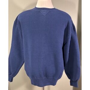 Vtg Russell Athletic Crewneck Sweatshirt Blue USA Blank 50/50 Sz Large 90s Y2K